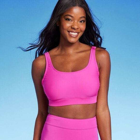 Kona Sol Other - Women's Underwire Square Neck Bikini Top Kona Sol Pink Pool S Small NWT Swimsuit